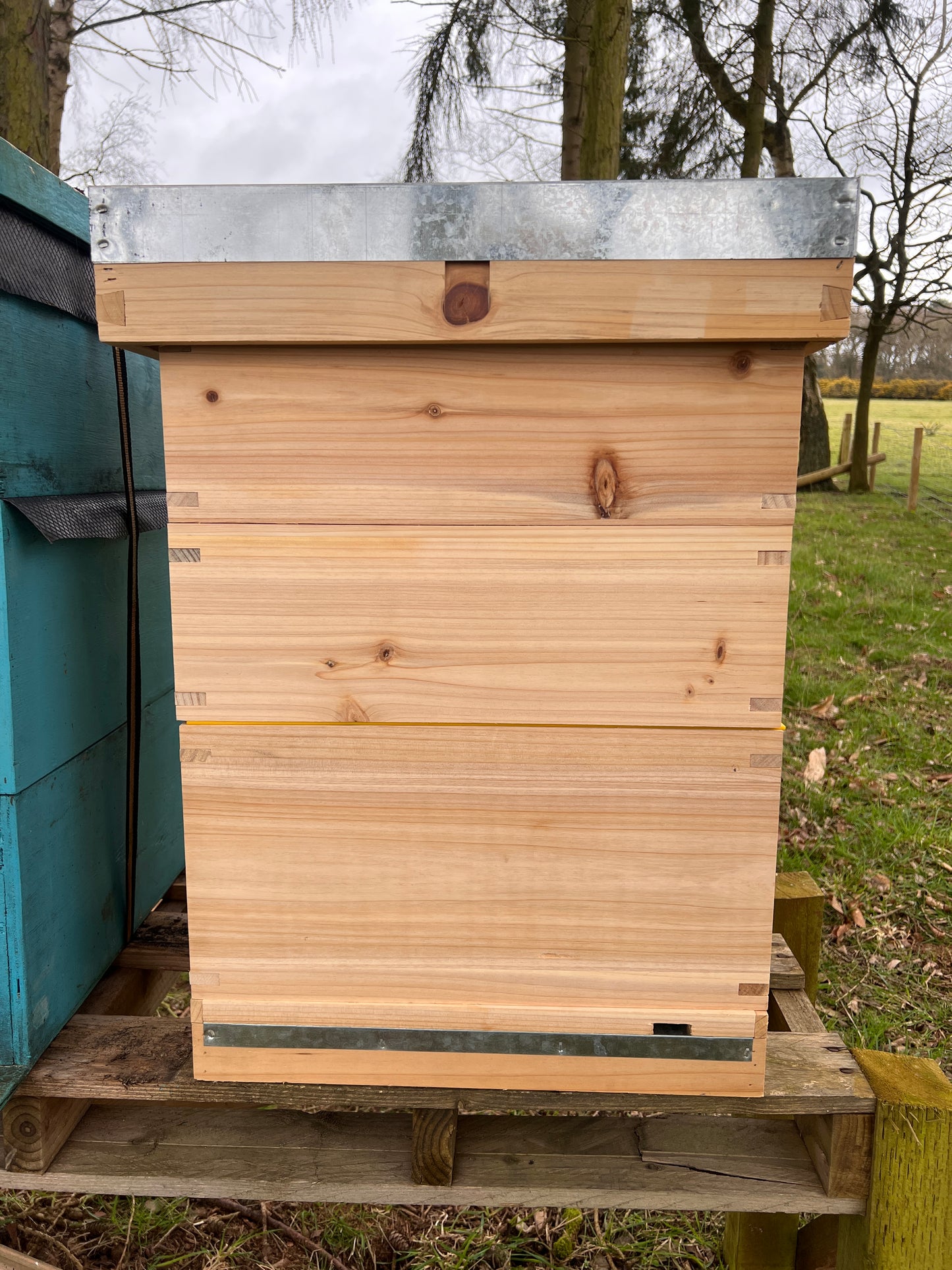 1 NATIONAL BEE HIVE WITH FRAMES AND WIRED WAX FOUNDATION FLAT PACK STARTER KIT 460mm X 460mm